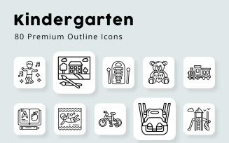 Kindergarten Premium Outline Icons