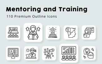 Mentoring and Training Outline Icons