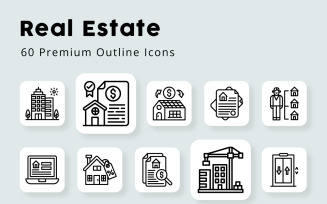 Real Estate Unique Outline Icons