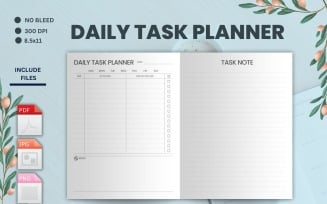 daily task planner – KDP Interior. Printable Daily Office Planner, Work Day Productivity Planner