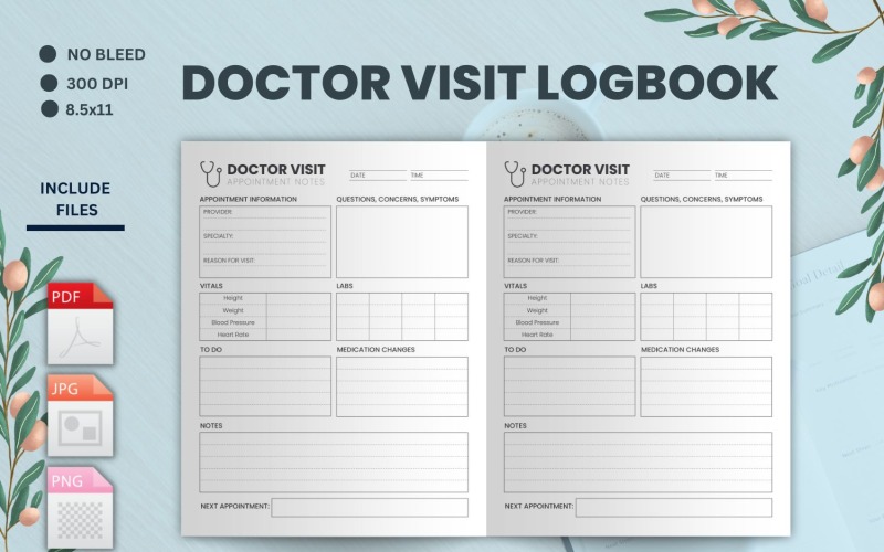 Doctor Appointment Journal, Health Care Wellness Notes Planner
