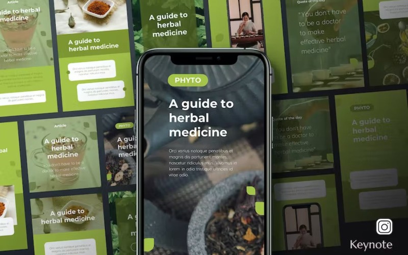 Phyto - Herbal Medicine Instagram Keynote Keynote Template