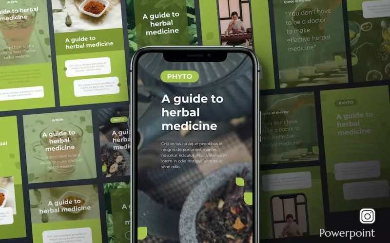 Phyto - Herbal Medicine Instagram Powerpoint PowerPoint Template