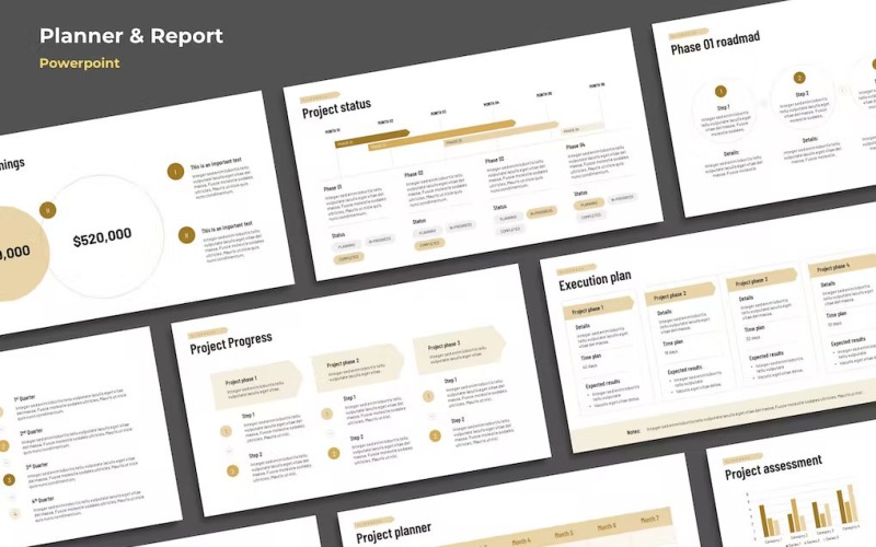 Planner Timeline Powerpoint PowerPoint Template