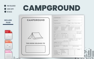 Campground Logbook & RV Travel Journal, Camping Log, Printable PDF, Camping Journal
