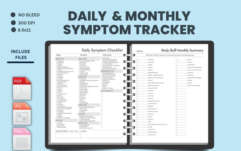 Chronic Illness Easy Symptom Checklist Planner
