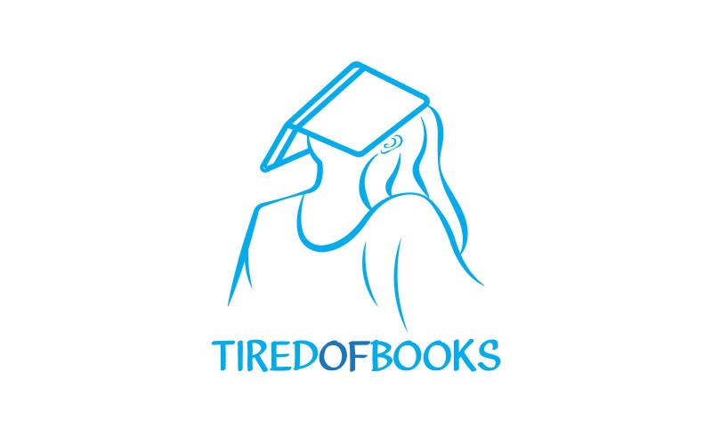 Creative Girl Tired of Books Logo Logo Template