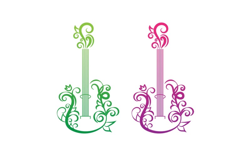Creative Guitar Logo design Logo Template