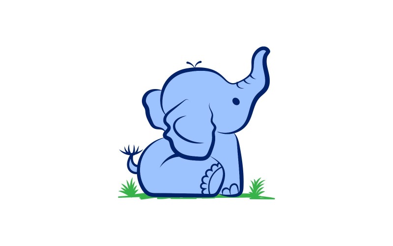 Cute Elephant Logo design Logo Template