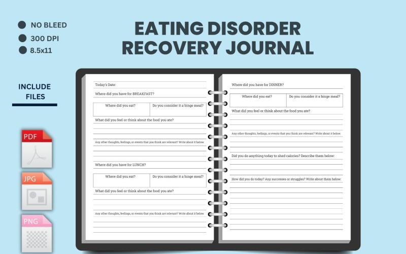 Eating Disorder Recovery Journal Planner