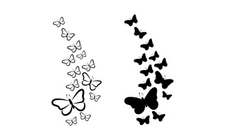 Flying Modern Butterflies Logo Design