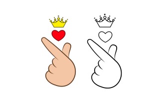 Korean Heart with Crown Logo Design
