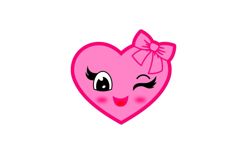 Lovely Pink Heart Logo design Logo Template