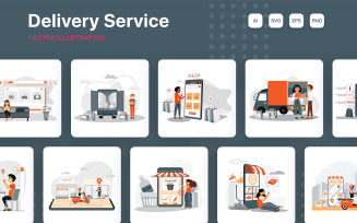 M233_ Delivery Service Illustration Pack