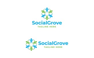 Social Grove Logo Commune Connect Neighbor Net Together Link