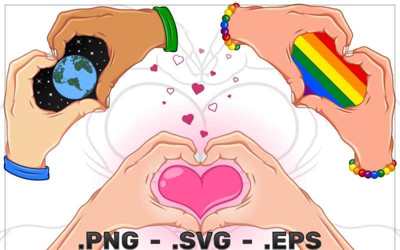 Vector Design Hands Of Love And Pride Vector Graphic