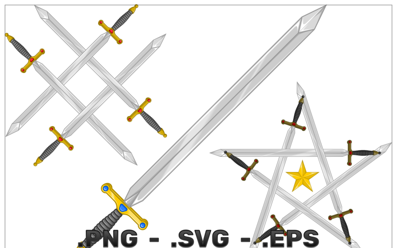 Vector Design Of Interlocked Medieval Swords Vector Graphic