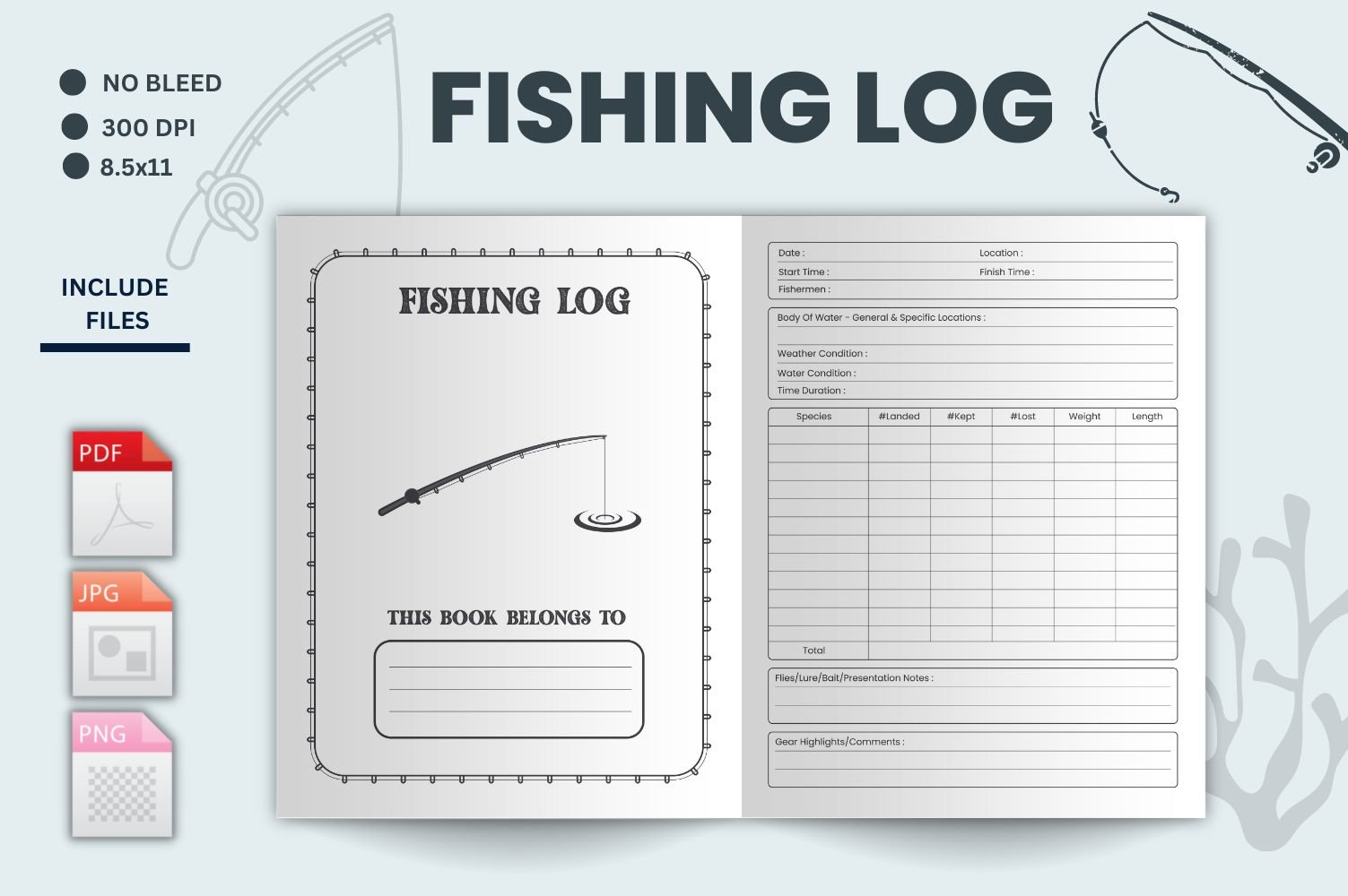 Template #354411 Logbook Fishing Webdesign Template - Logo template Preview