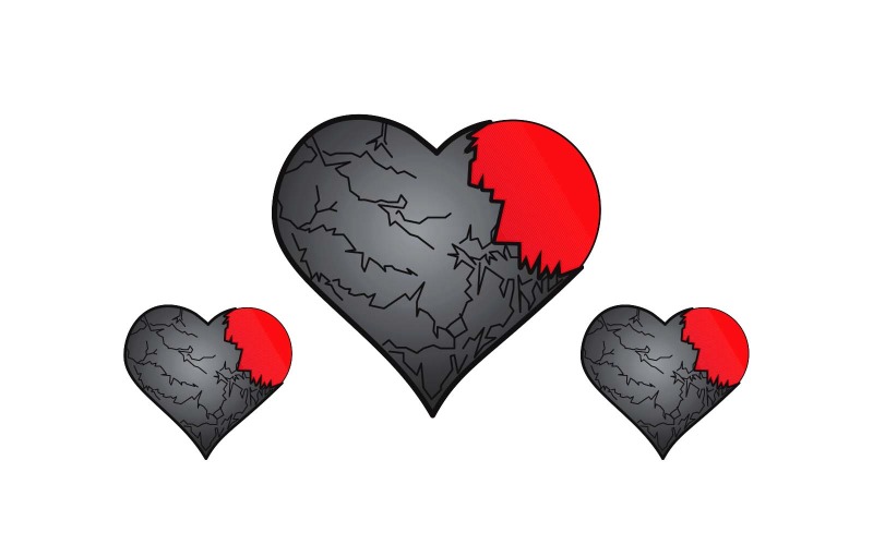 Creative Broken Heart Logo Design Logo Template