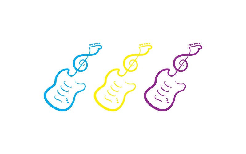 Creative Guitar Logo design - Brand Logo Template