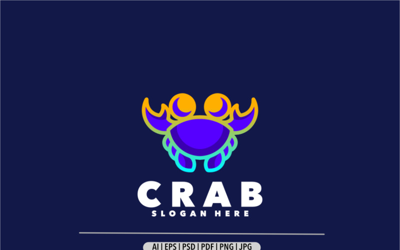 Cute crab gradient color design logo Logo Template