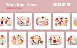 M244_ Work from home Illustration Pack