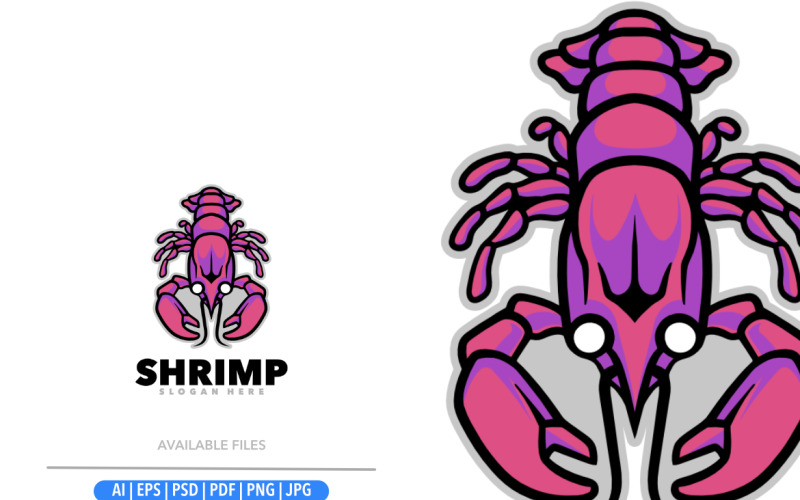 Shrimp mascot cartoon design logo Logo Template