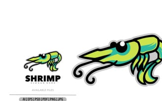Shrimp mascot logo design simple template
