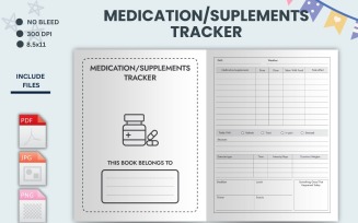 Vitamin Tracker, Supplement Tracker, Vitamin List, Vitamin Log, Health Tracker, Wellness planner