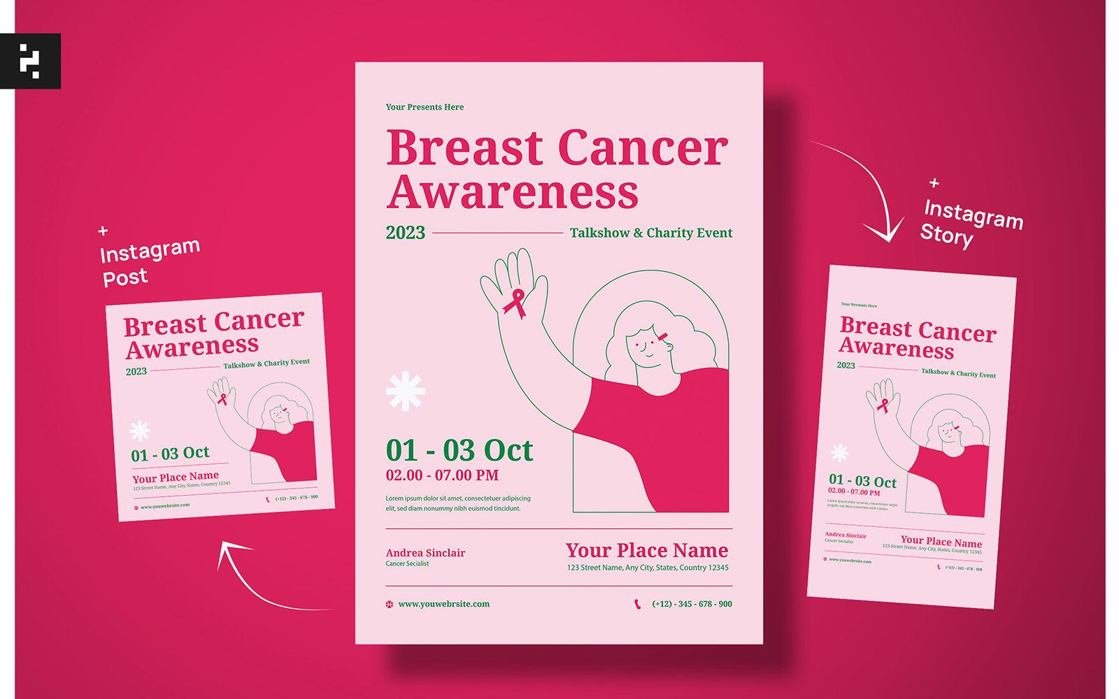 Kit Graphique #354552 Breast Cancer Divers Modles Web - Logo template Preview