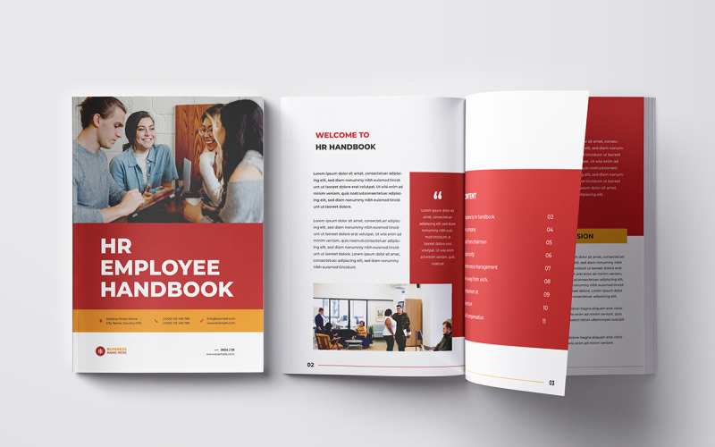 HR Handbook and Employee Handbook Design Magazine Template