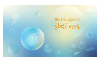 Inspirational Background 14400x8100px In Blue and Yellow Color Scheme With Message About Restarting