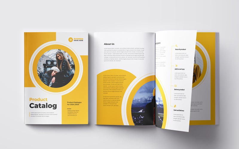 Product Catalog Layout or Catalogue Design Magazine Template