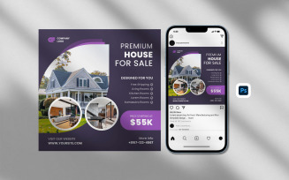 Real estate house property social media post template