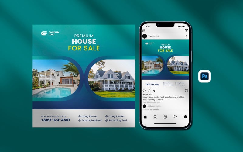 Real estate house social media post banner template Social Media
