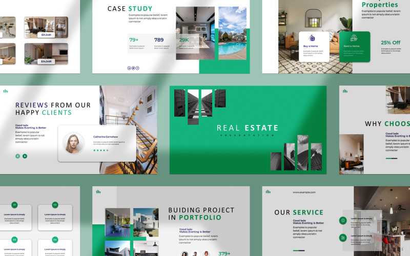 Real Estate Presentation Template'. PowerPoint Template