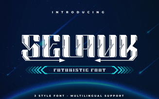 Selauk | Futuristic Font Display