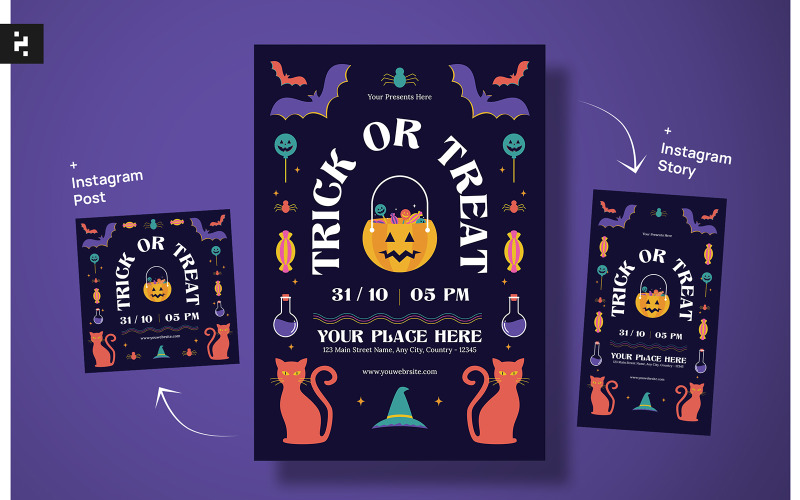Trick or Treat Halloween Flyer Corporate Identity