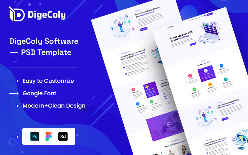 Digecoly Software PSD Templage PSD Template