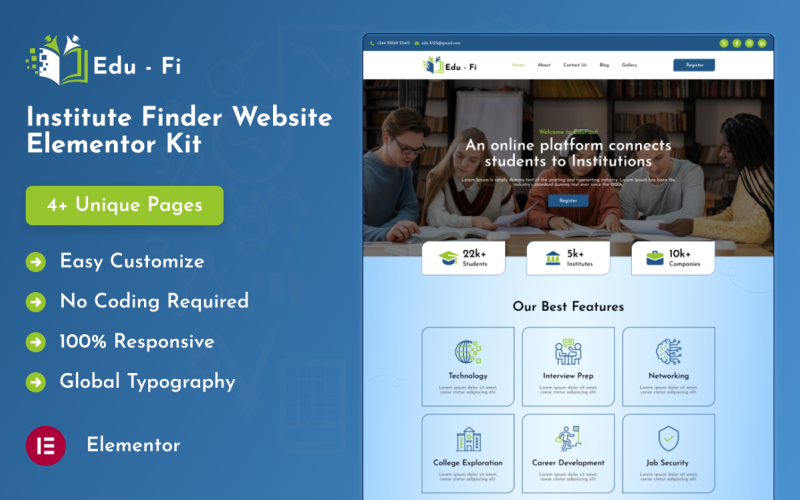 Edu-Fi - Institute Finder Elementor Kit
