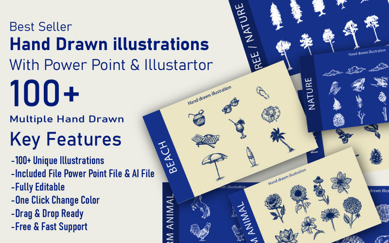 Free-Multipurpose Hand Drawn Power Point Templates PowerPoint Template