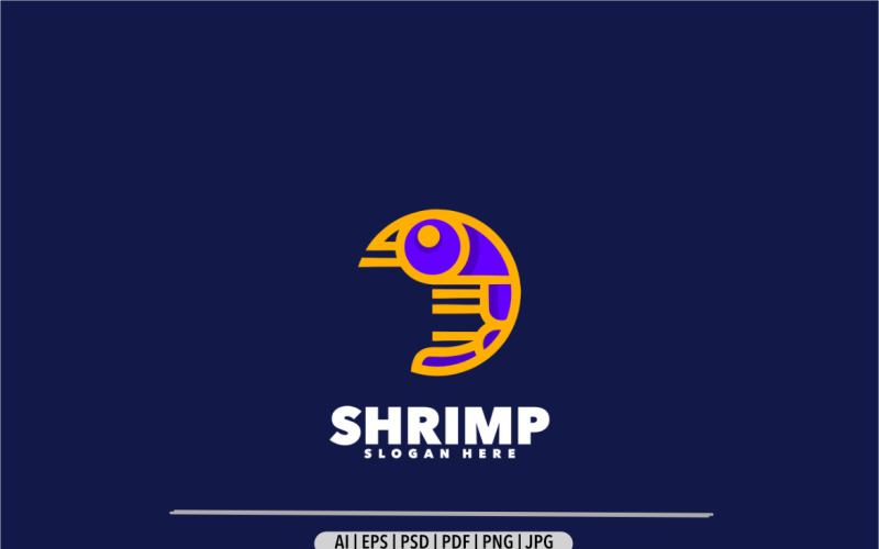 Cute shrimpl line art symbol logo Logo Template