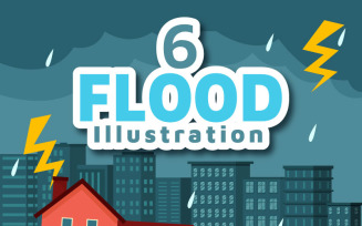 6 Floods Vector Illustration