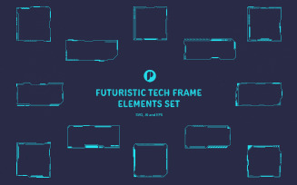 Futuristic Tech Frame Elements Set