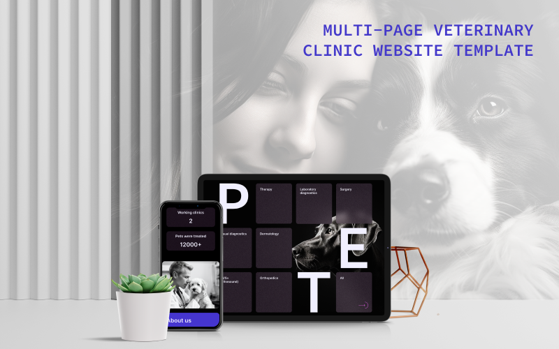 Pet Paw — Veterinary Clinic Website Minimalistic UI Template UI Element