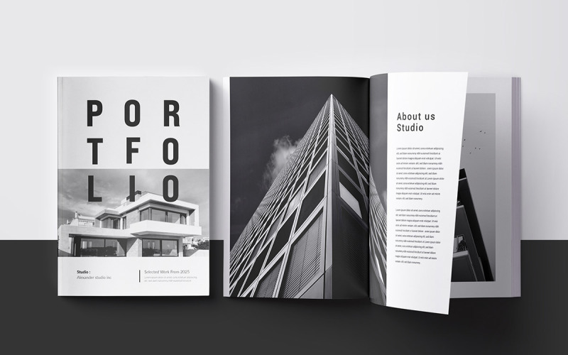 Professoinal Modern Portfolio Template Layout Design Magazine Template