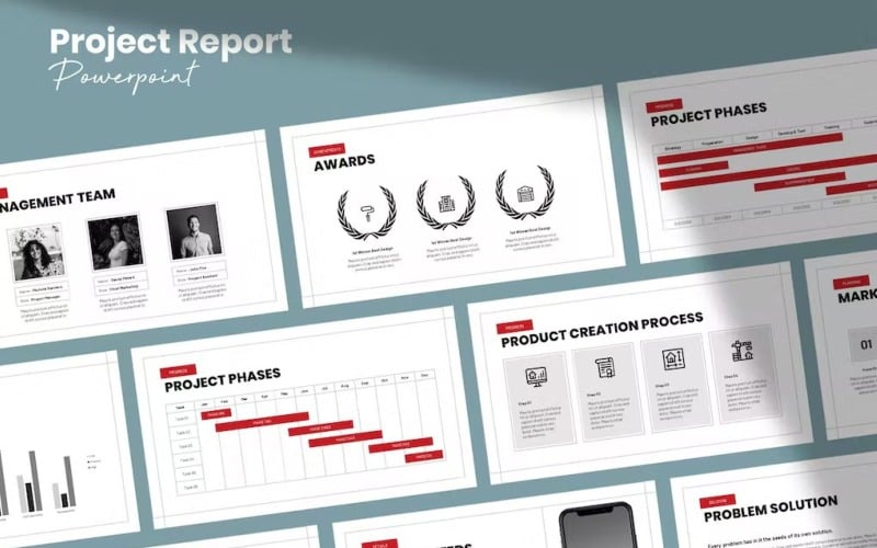 Project Report Template Powerpoint PowerPoint Template