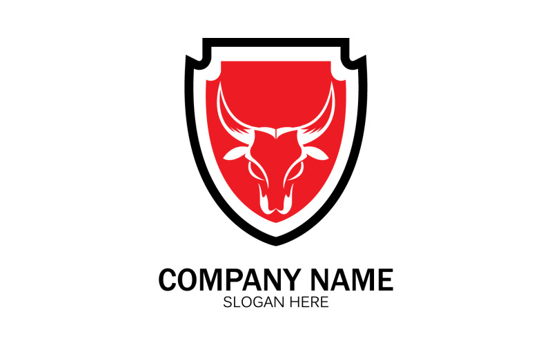 Animal Bull head icon logo vector v10 Logo Template