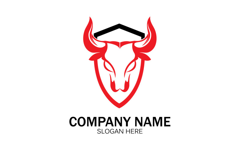 Animal Bull head icon logo vector v13 Logo Template