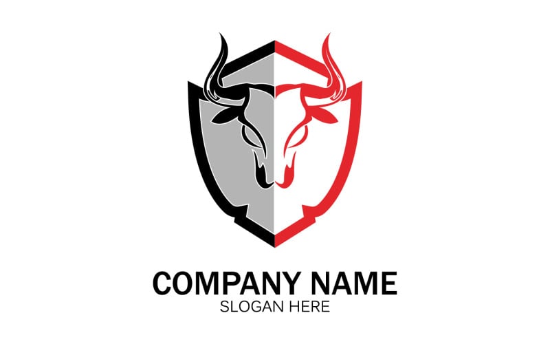 Animal Bull head icon logo vector v14 Logo Template